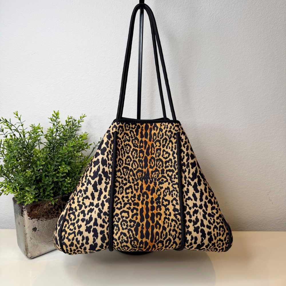 Parker & Hyde Tote Bag Womens Leopard Neoprene Animal Print Mob Wife Large OS